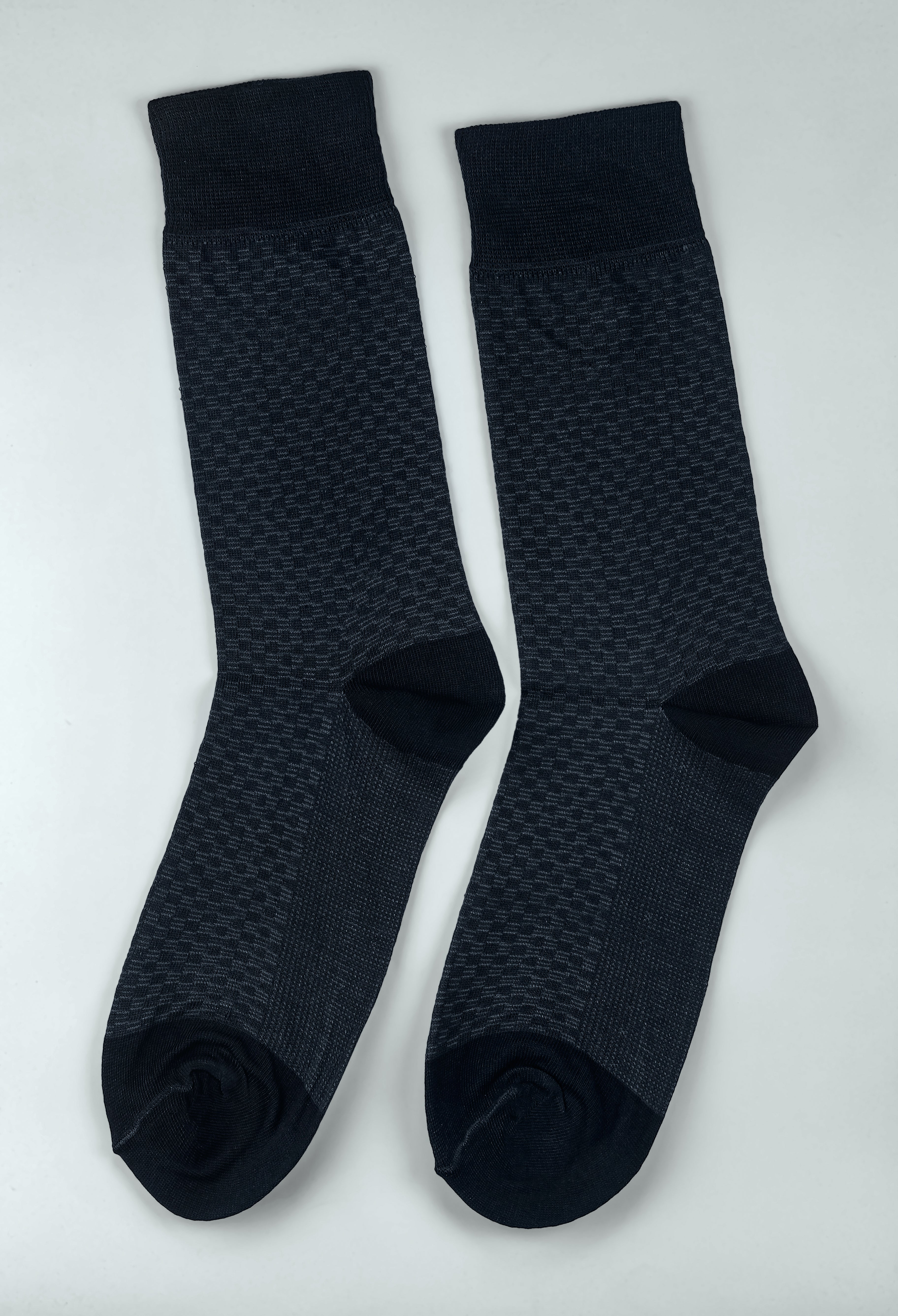 Navy Blue Square Box Mercerized Socks
