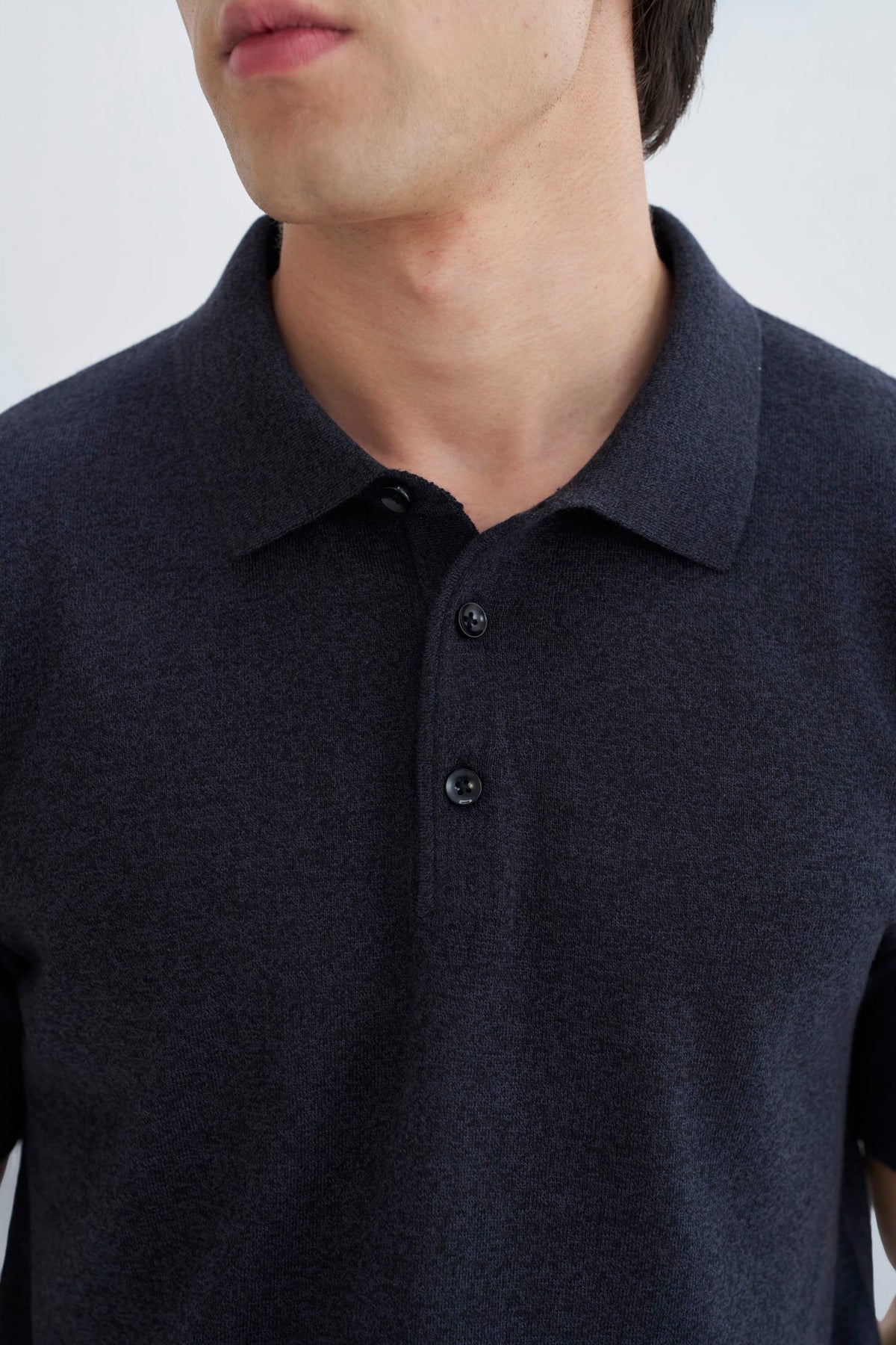 Charcoal Grey Fine Knit Polo