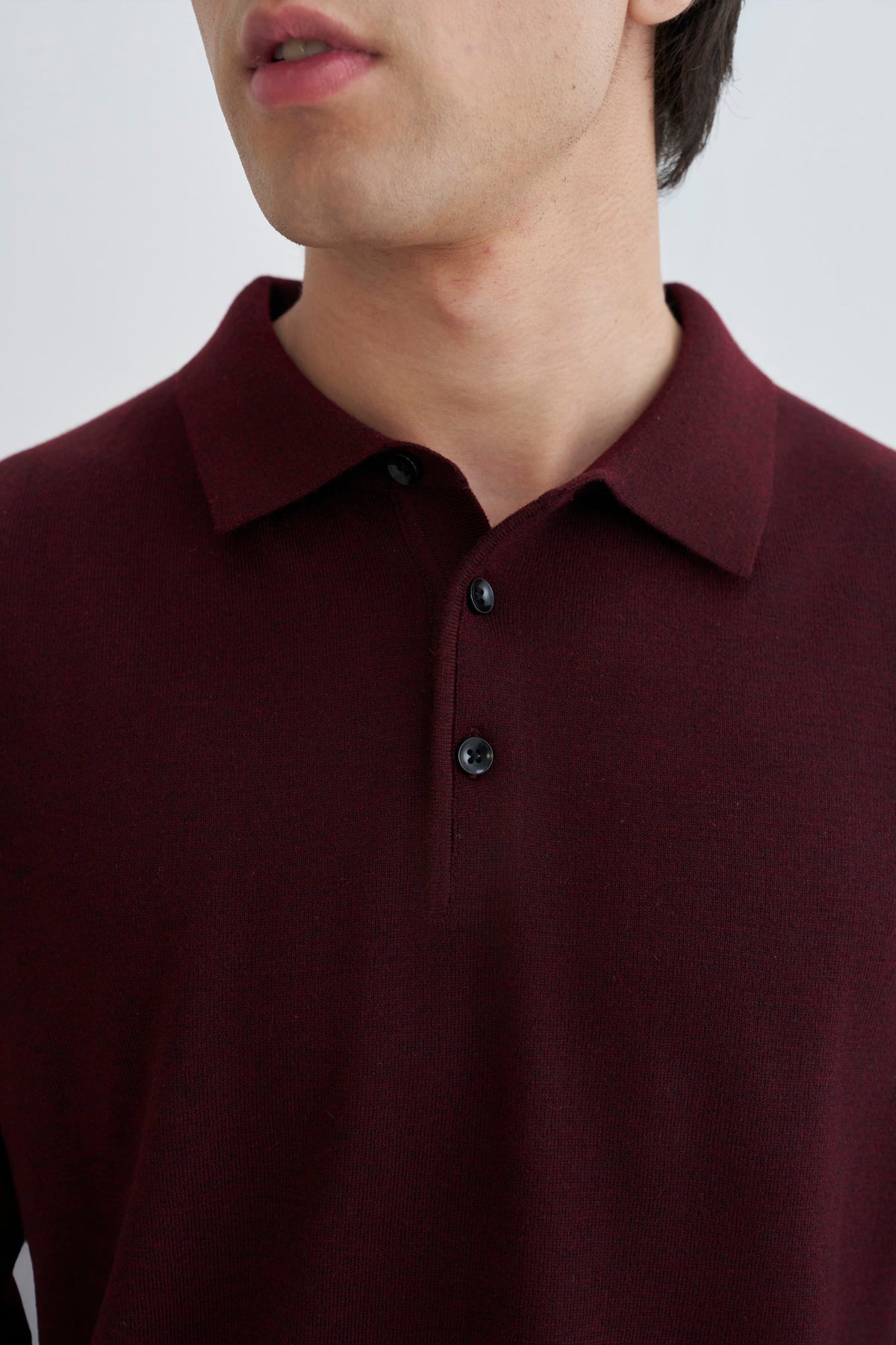 Dark Burgundy Fine Knit Polo