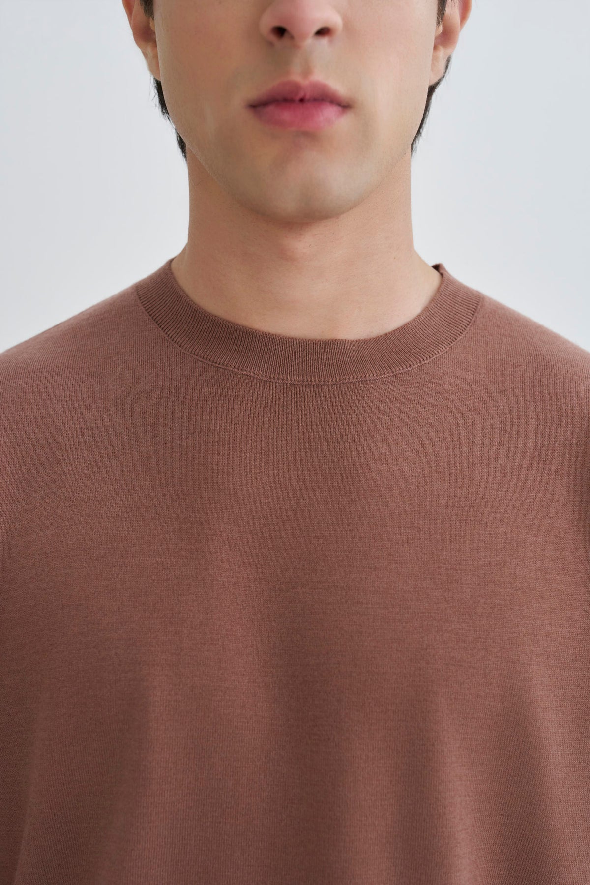 Russet Brown Fine Knit T-Shirt