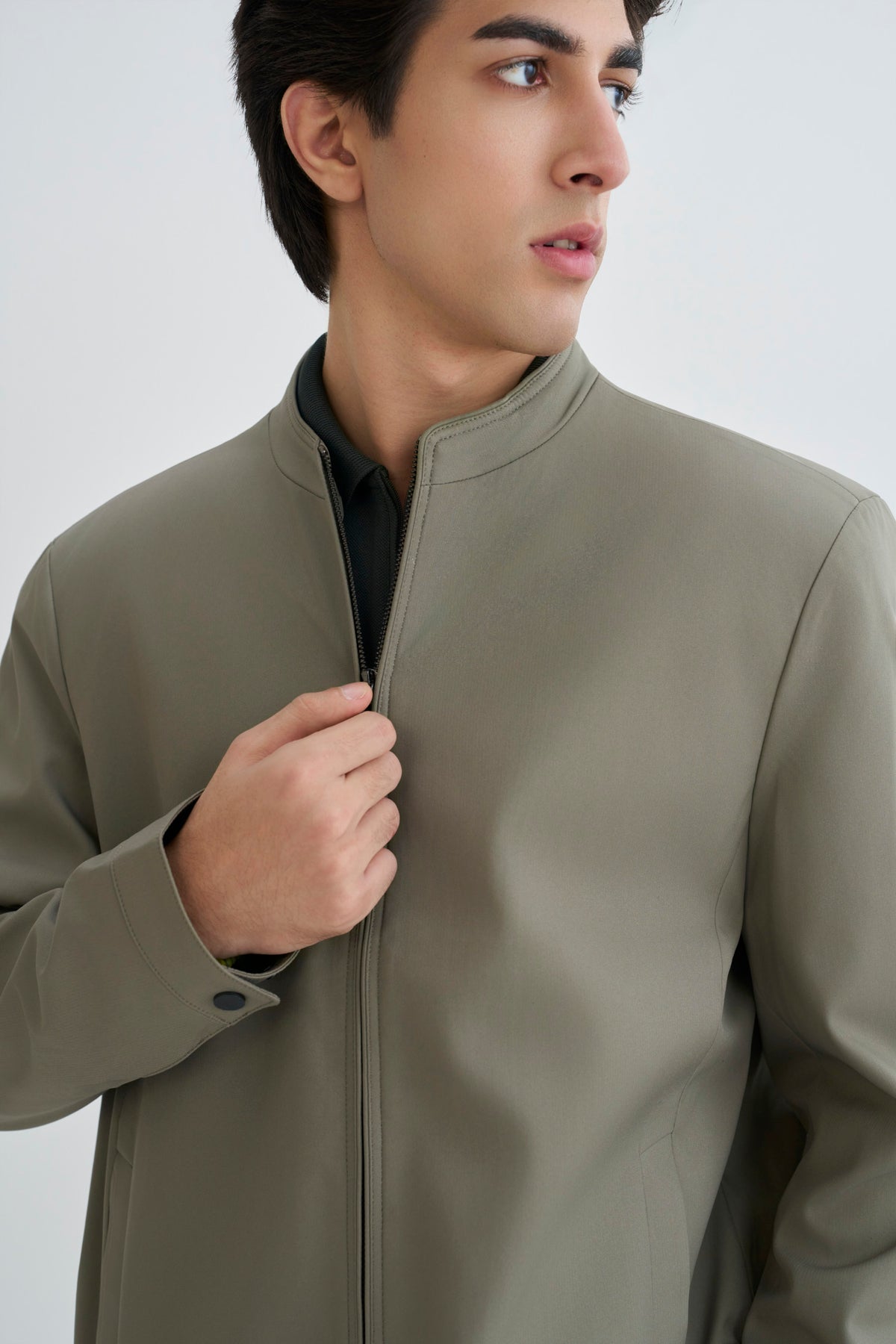 Pastel Olive Bomber Jacket