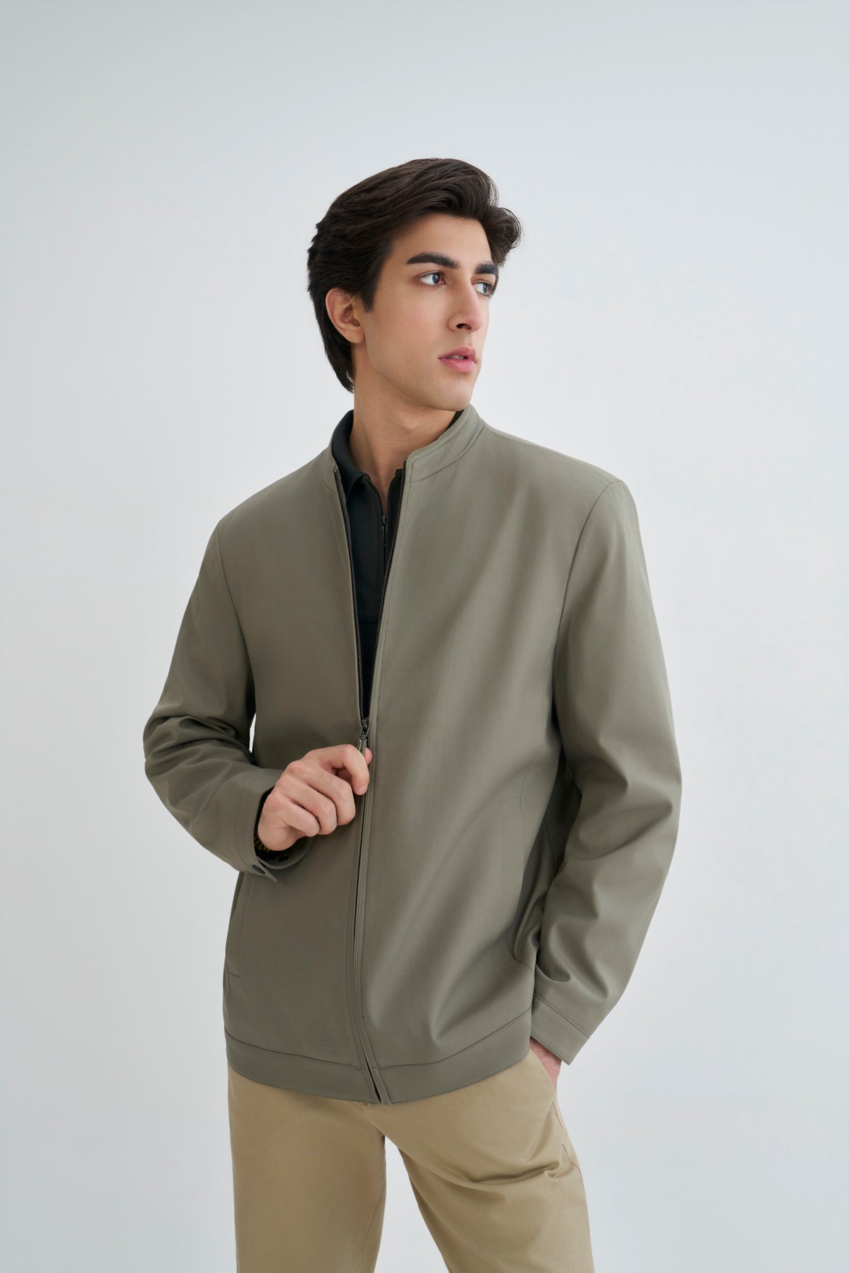 Pastel Olive Bomber Jacket