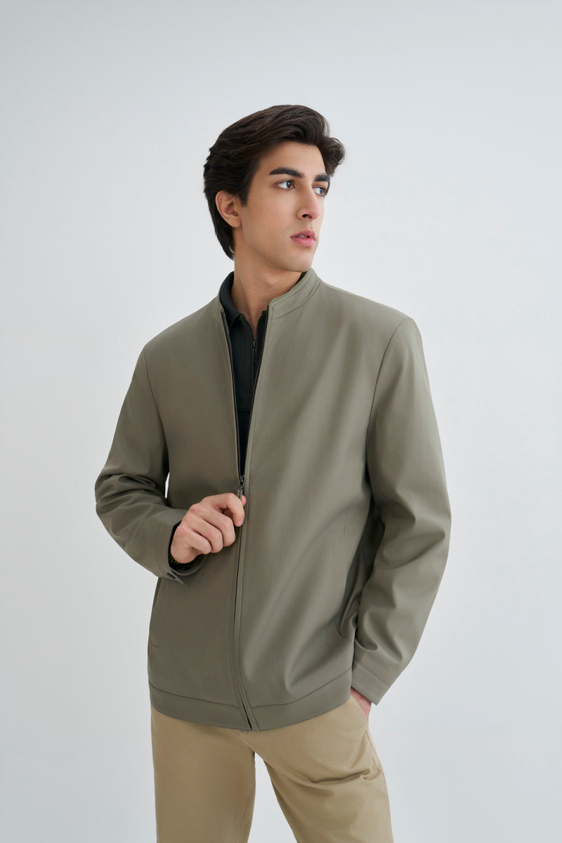 Pastel Olive Bomber Jacket