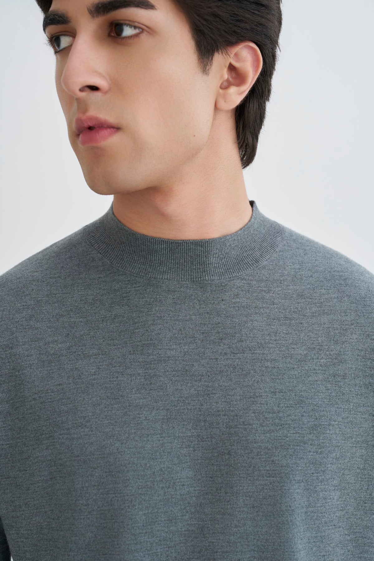 Heather Grey Fine Knit T-Shirt