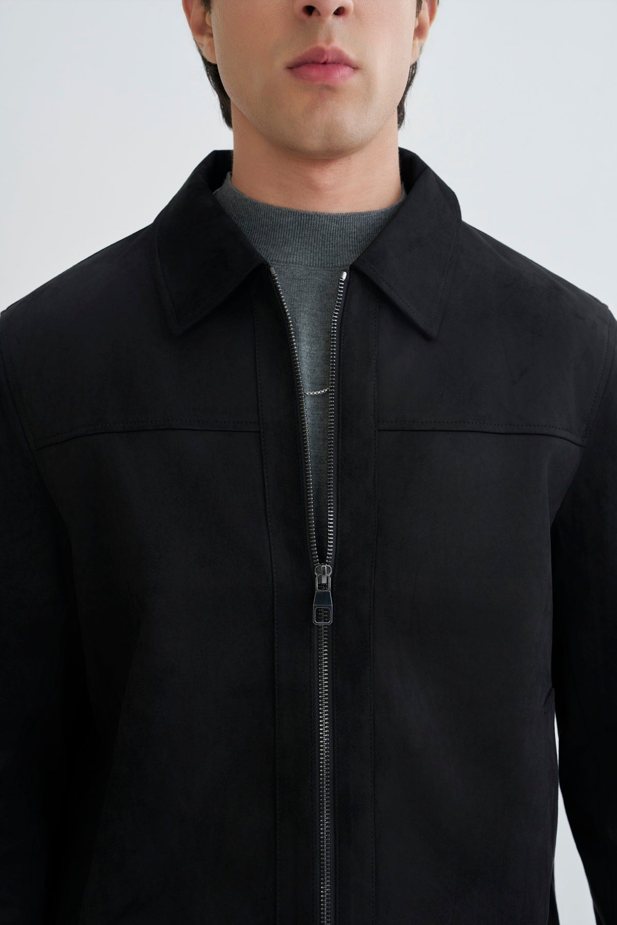 Suede Black Suede Effect Jacket