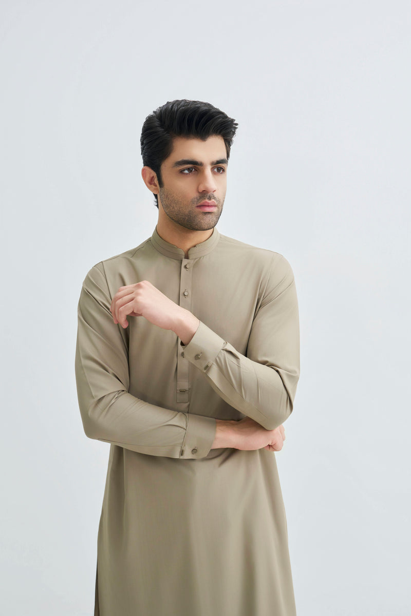 Fawn Beige Detailing Kameez Shalwar