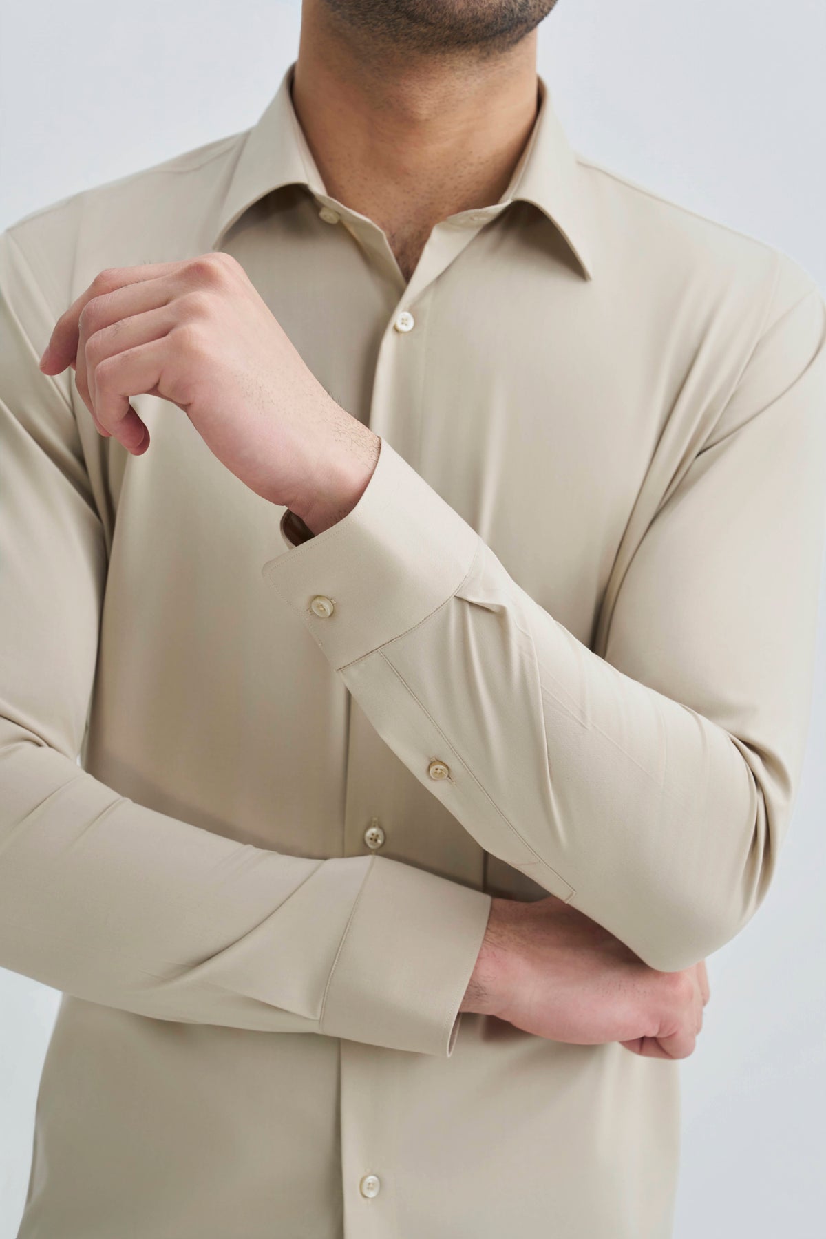 Parmesan Beige Tencil Bamboo Shirt