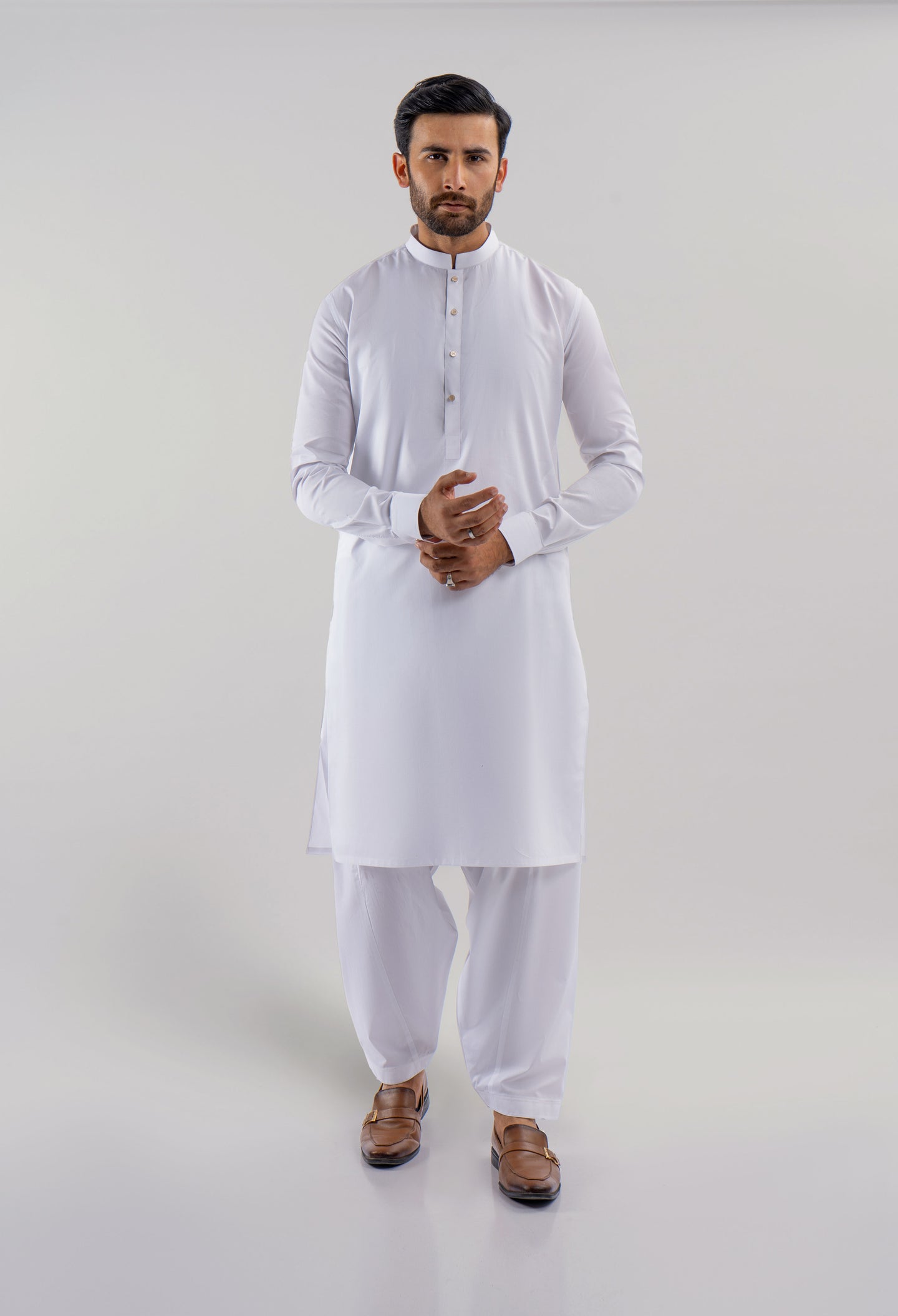 Snow White Cotton Kameez Shalwar (GSS-000440)