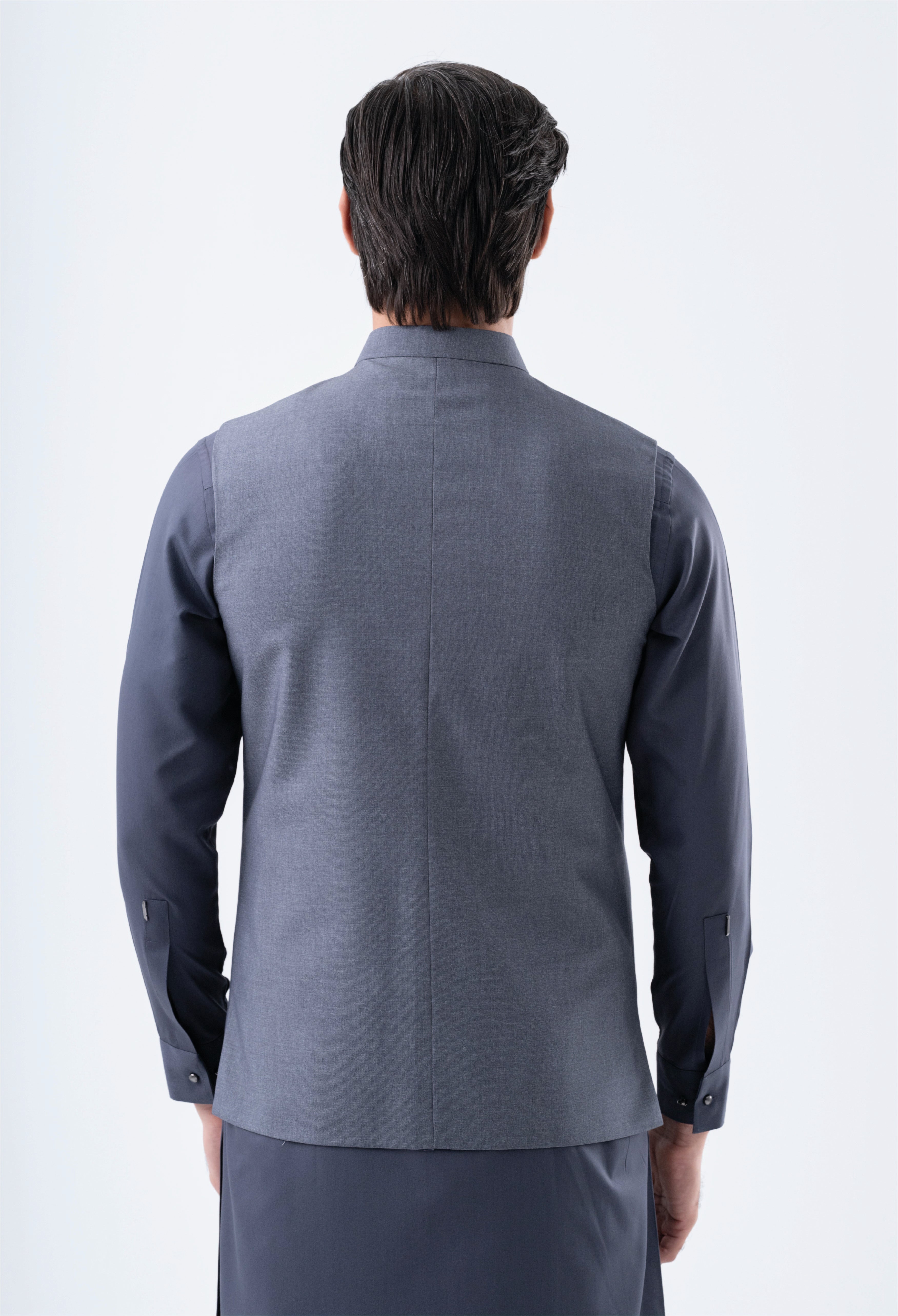 Carbon Grey Plain Waistcoat (V/C-000192)