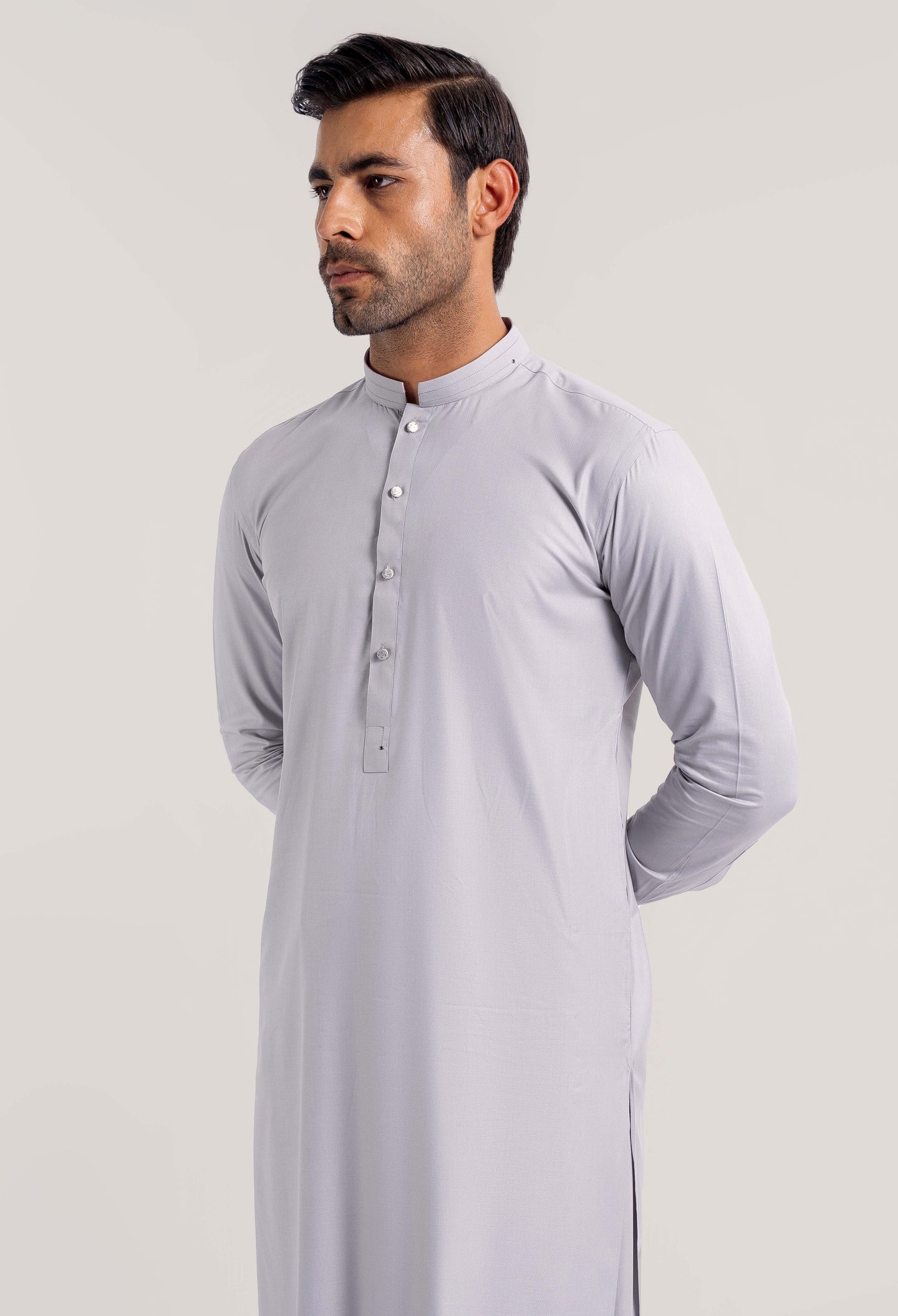 Lavender Grey Blended Kameez Shalwar