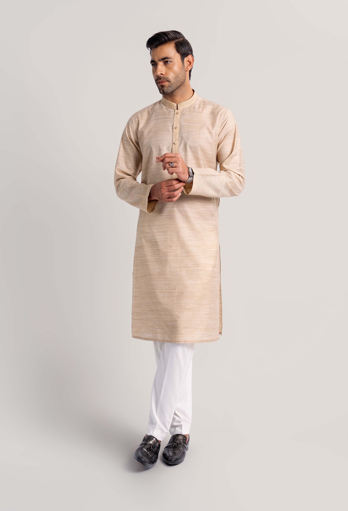 Karandi-Parmesan Brown kurta