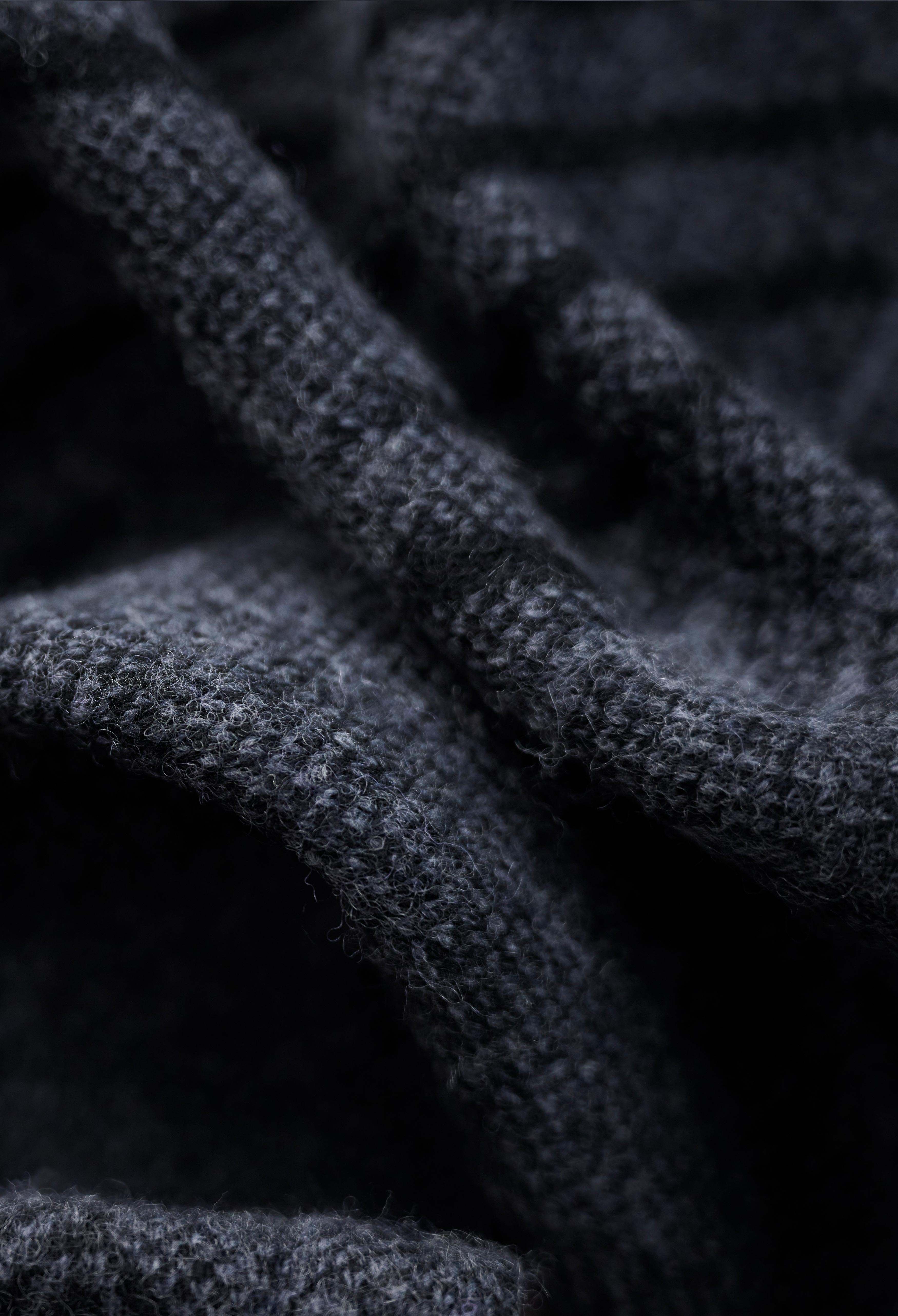 Charcoal Jacquard Woolen Muffler