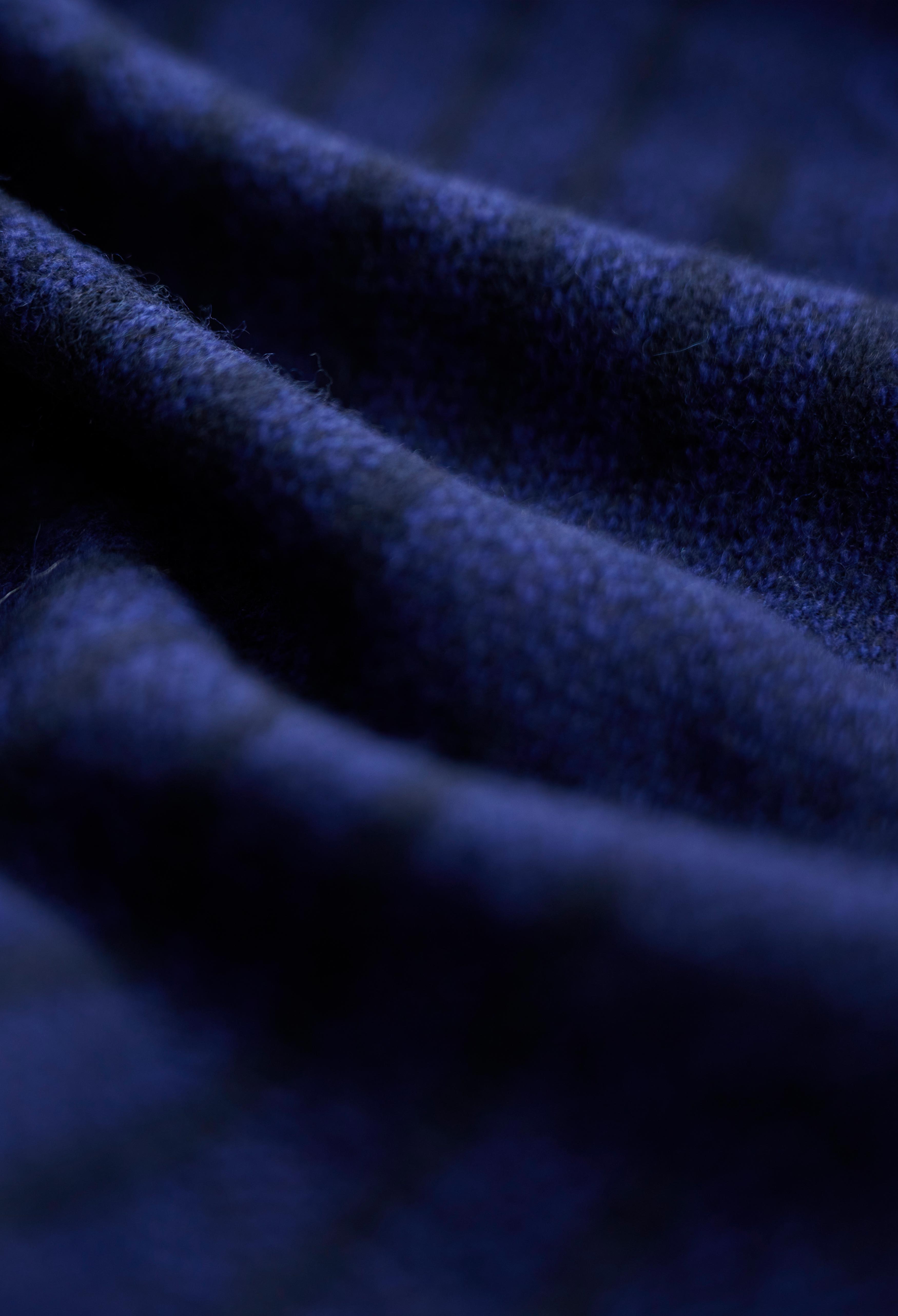 Navy Jacquard Woolen Muffler