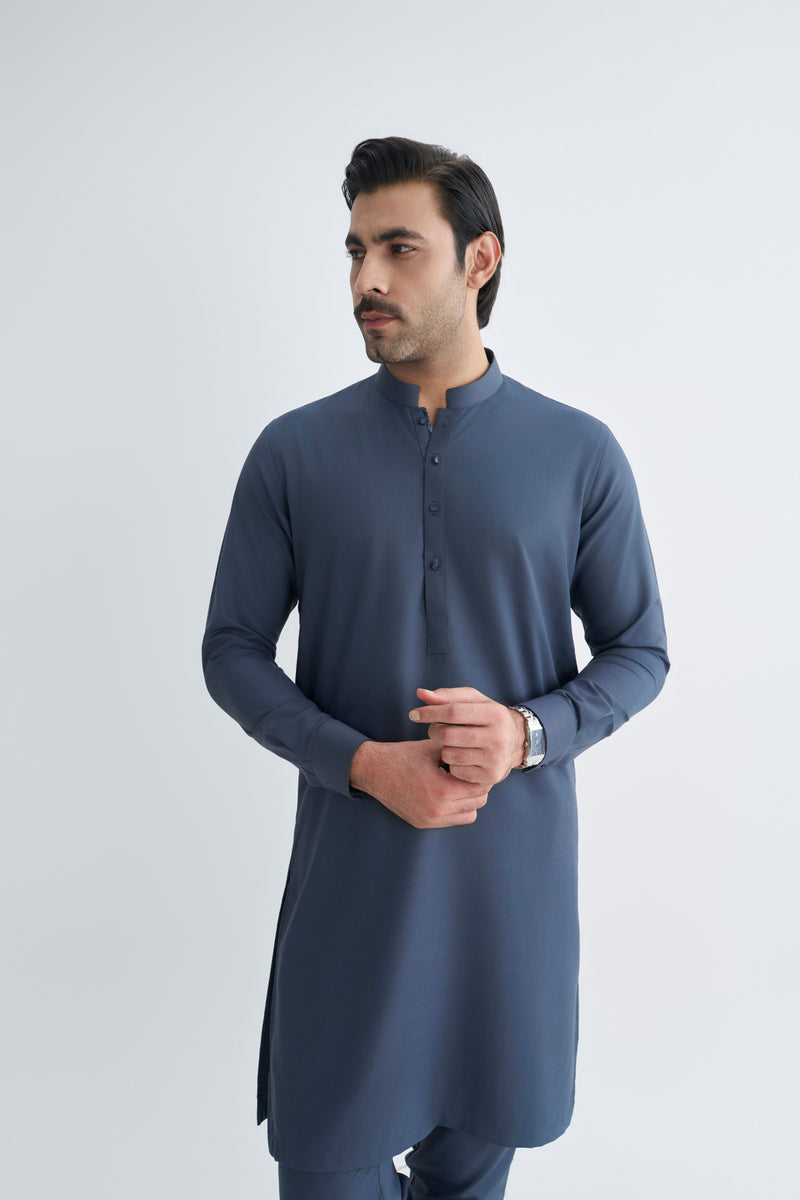 Space Grey Detailing  Kurta Pajama