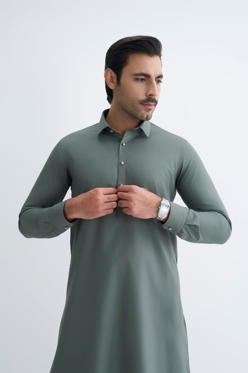 Fern Green Blended kameez Shalwar