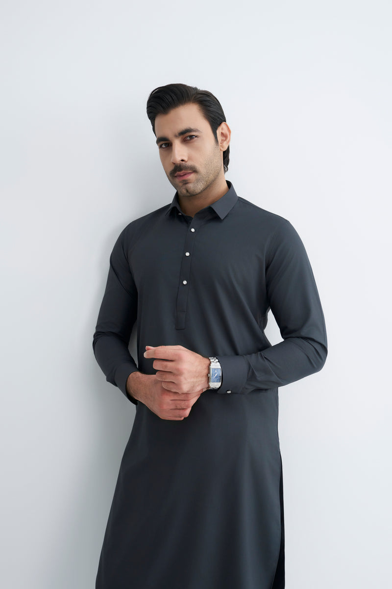 Space Grey Blended Kameez Shalwar