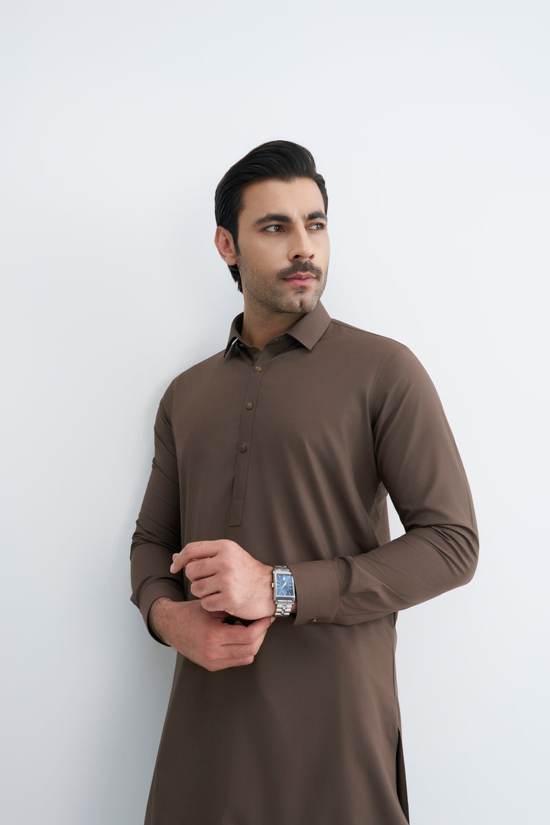 Ginger Bread Brown Blended Kameez Shalwar