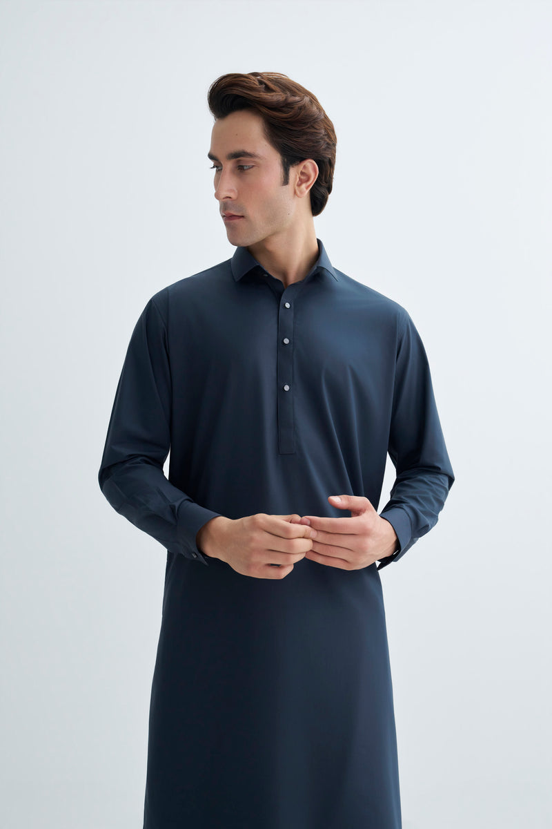 Navy Blue Detailing Kameez Shalwar