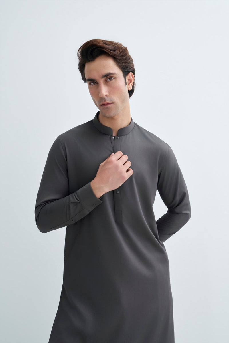 Gunmetal Grey Detailing Kameez Shalwar