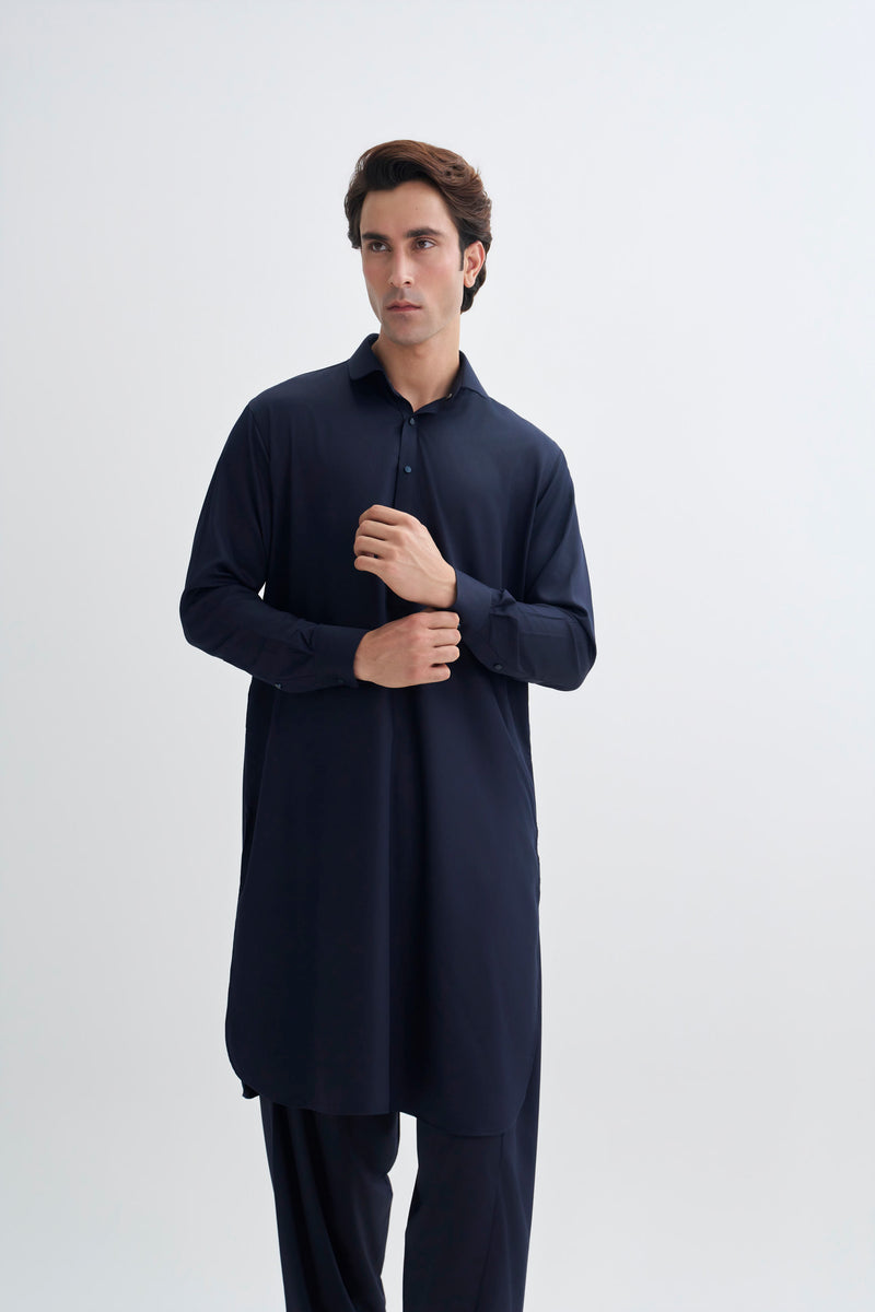 Navy Blue Detailing Kameez Shalwar