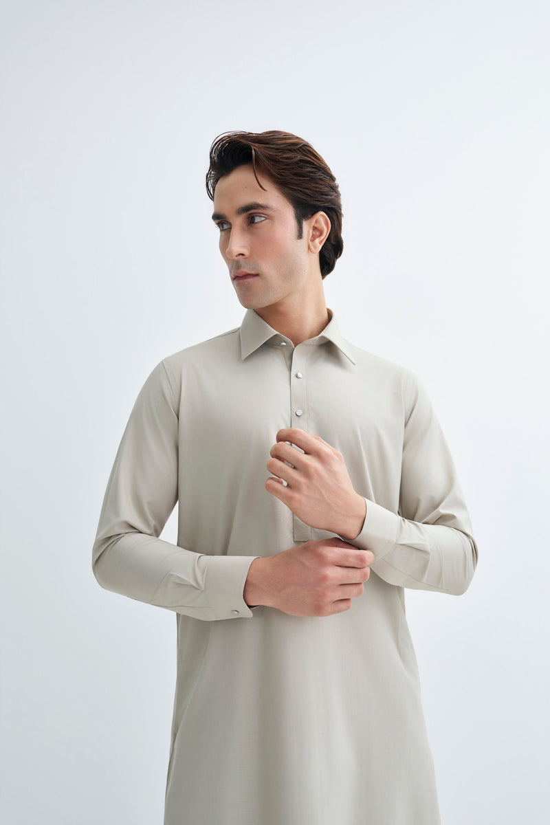 Fawn Beige Detailing Kameez Shalwar