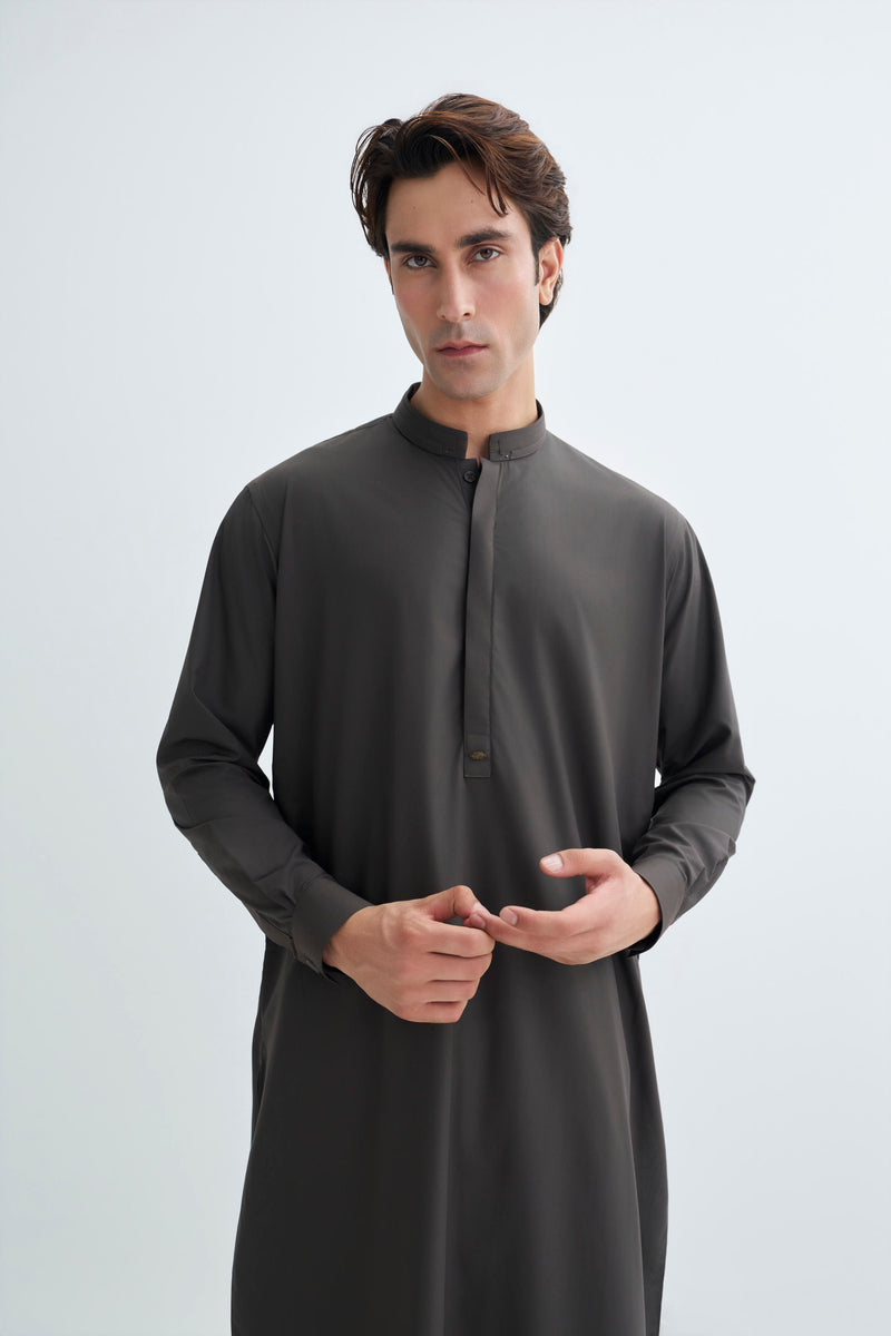 Coffee Brown Detailing Kameez Shalwar