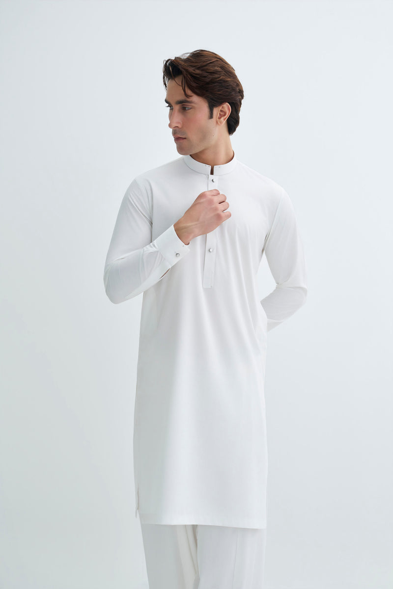 Off White Detailing  Kameez Shalwar