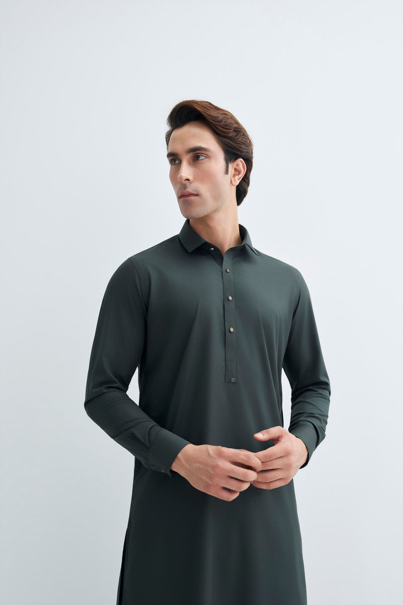 Emerald Green Detailing Kameez Shalwar