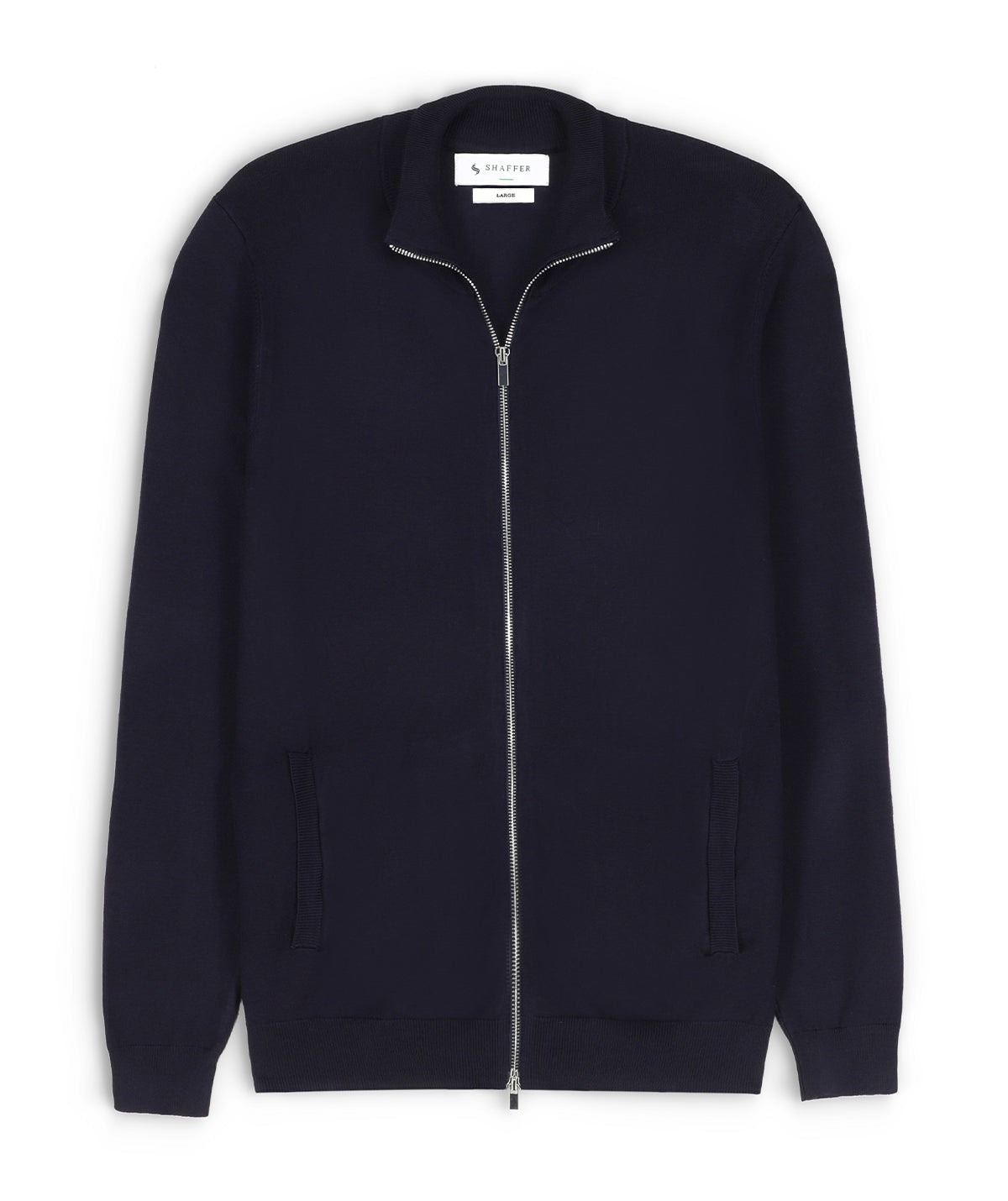 Dark Blue Mock Neck Zipper