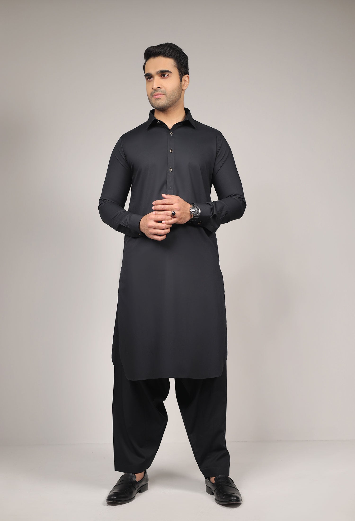 Plain black shop shalwar kameez