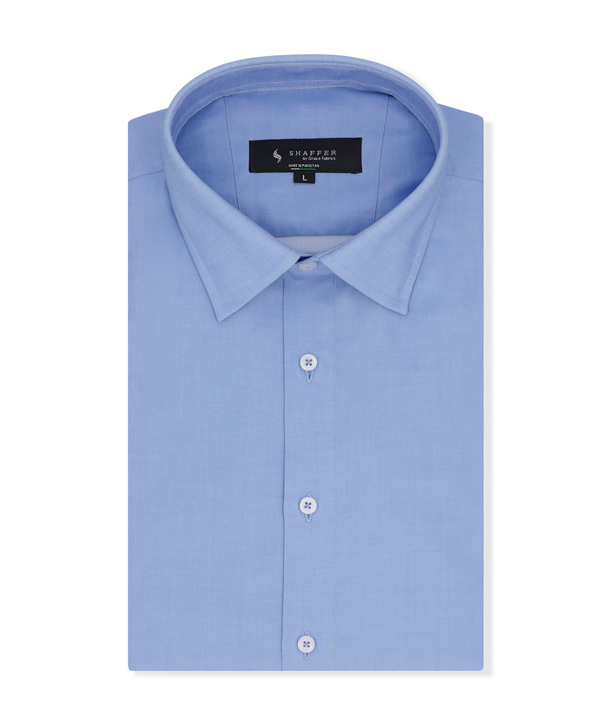 Blue Plain Slim Fit Shirt