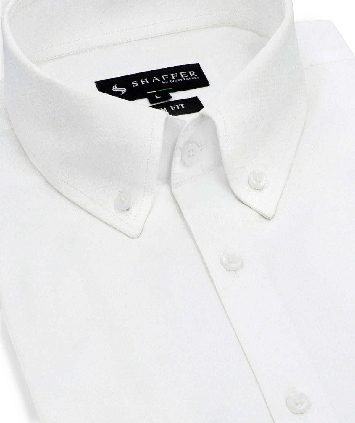 White Textured Slim Fit Shirt